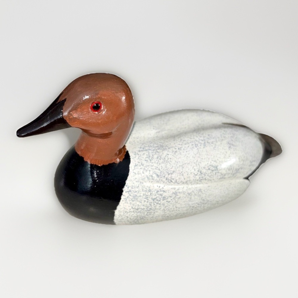Handcrafted By E.C.Gibbs  JR. Canvasback drake decoy 1980s Highly Collectible